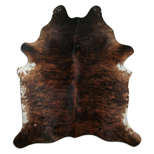 Kuhfell Teppich - L212 x B185 cm - braun weiß schwarz