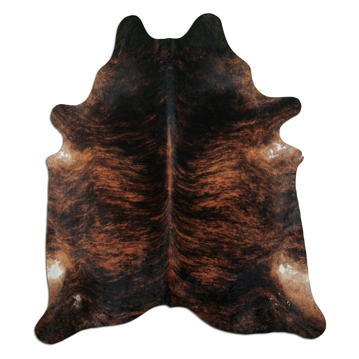 Kuhfell Teppich - L215 x B185 cm - dunkelbraun weiß schwarz