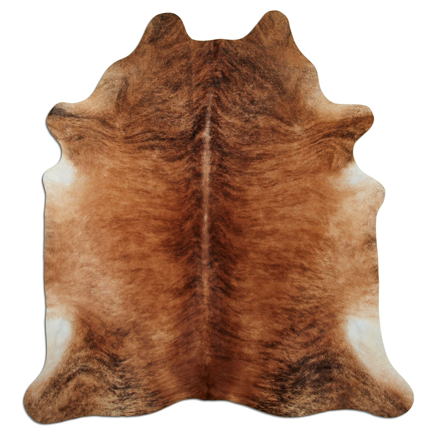 Kuhfell Teppich - L210 x B180 cm - hellbraun weiß