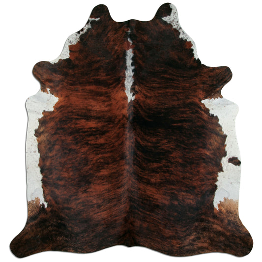 Kuhfell Teppich - L240 x B210 cm - dunkelbraun weiß schwarz
