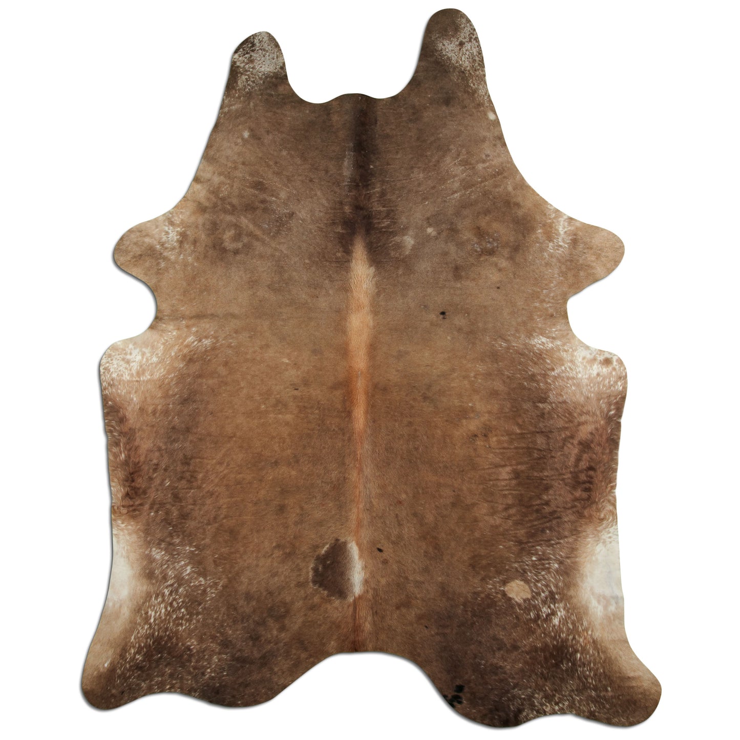 Kuhfell Teppich - L260 x B210 cm - hellbraun weiß