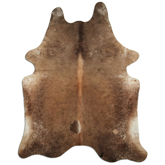 Kuhfell Teppich - L260 x B210 cm - hellbraun weiß