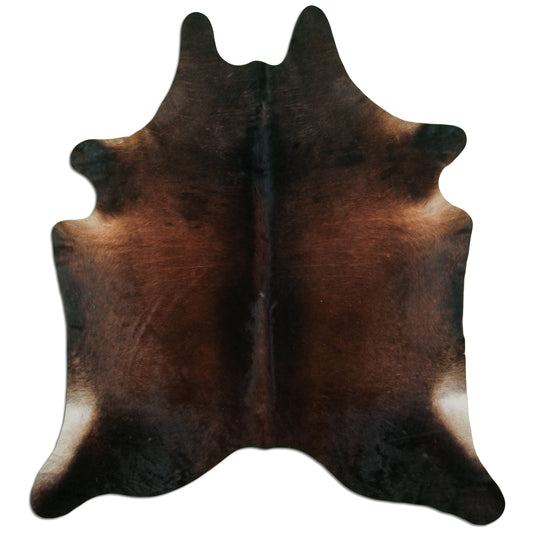 Kuhfell Teppich - L210 x B185 cm - dunkelbraun schwarz