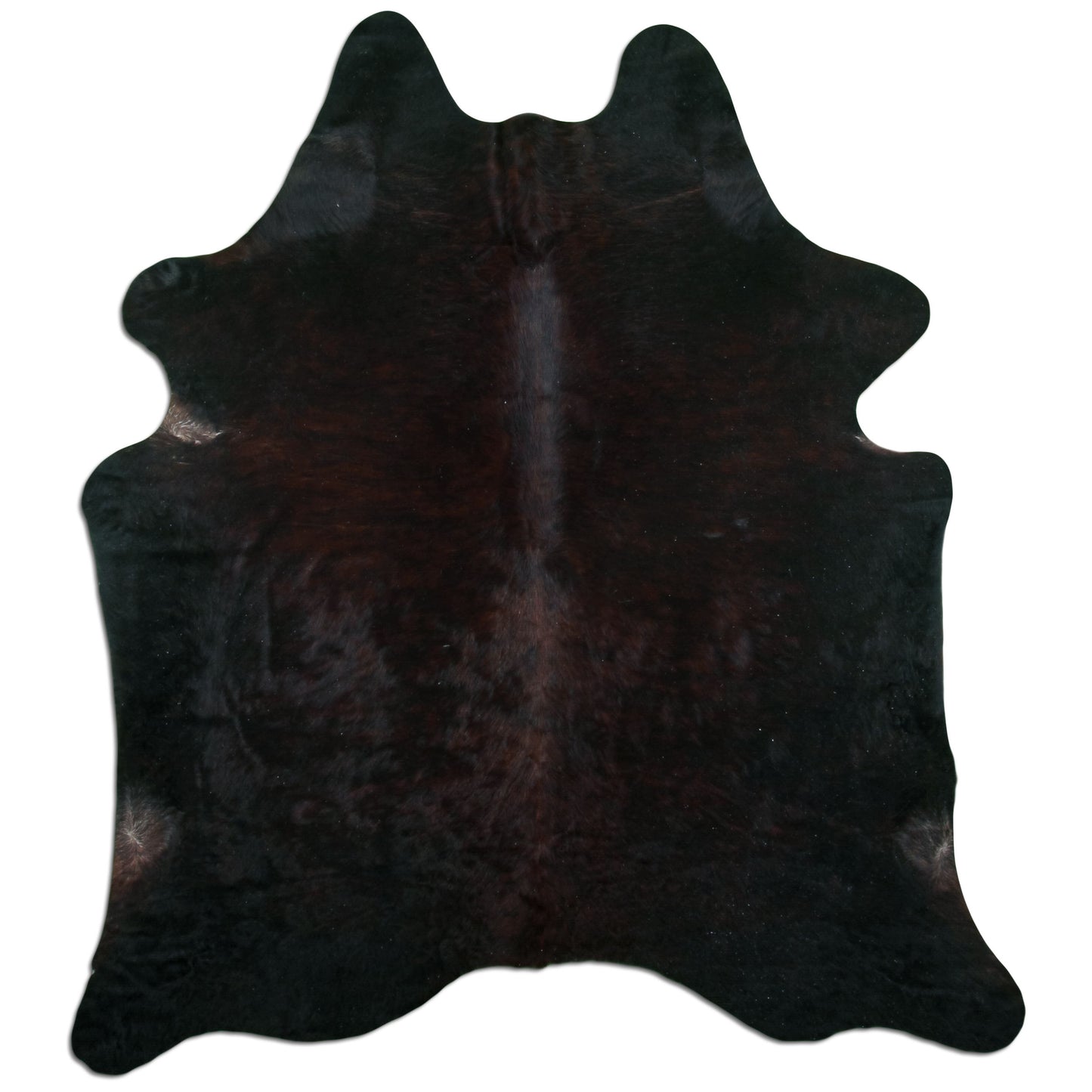 Kuhfell Teppich - L210 x B180 cm - dunkelbraun schwarz