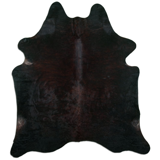 Kuhfell Teppich - L210 x B180 cm - dunkelbraun schwarz