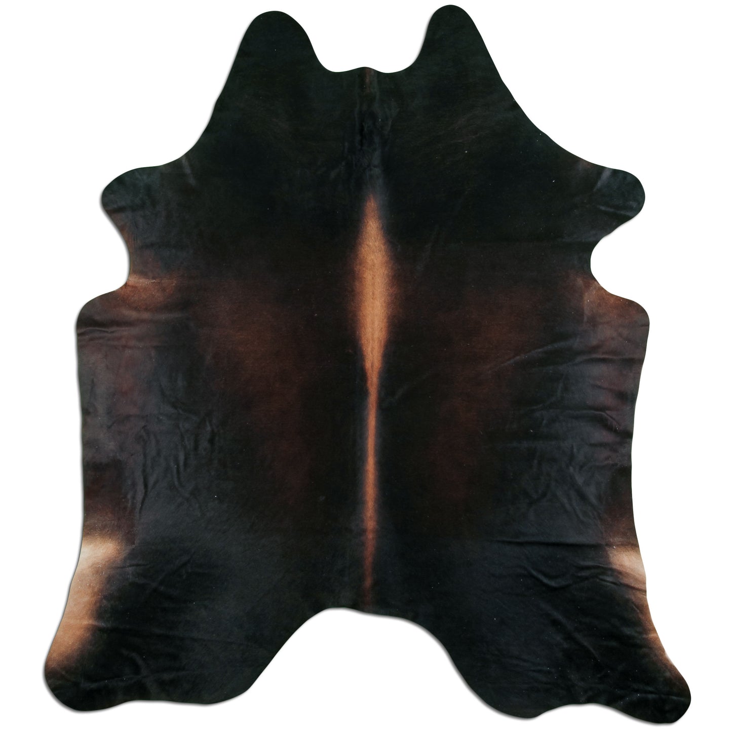 Kuhfell Teppich - L230 x B210 cm - dunkelbraun schwarz