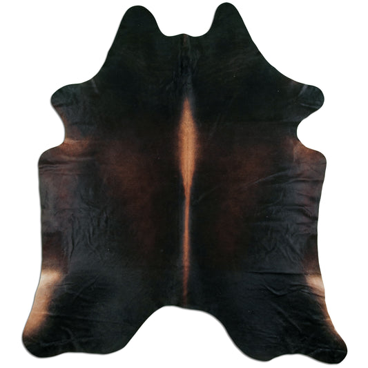 Kuhfell Teppich - L230 x B210 cm - dunkelbraun schwarz