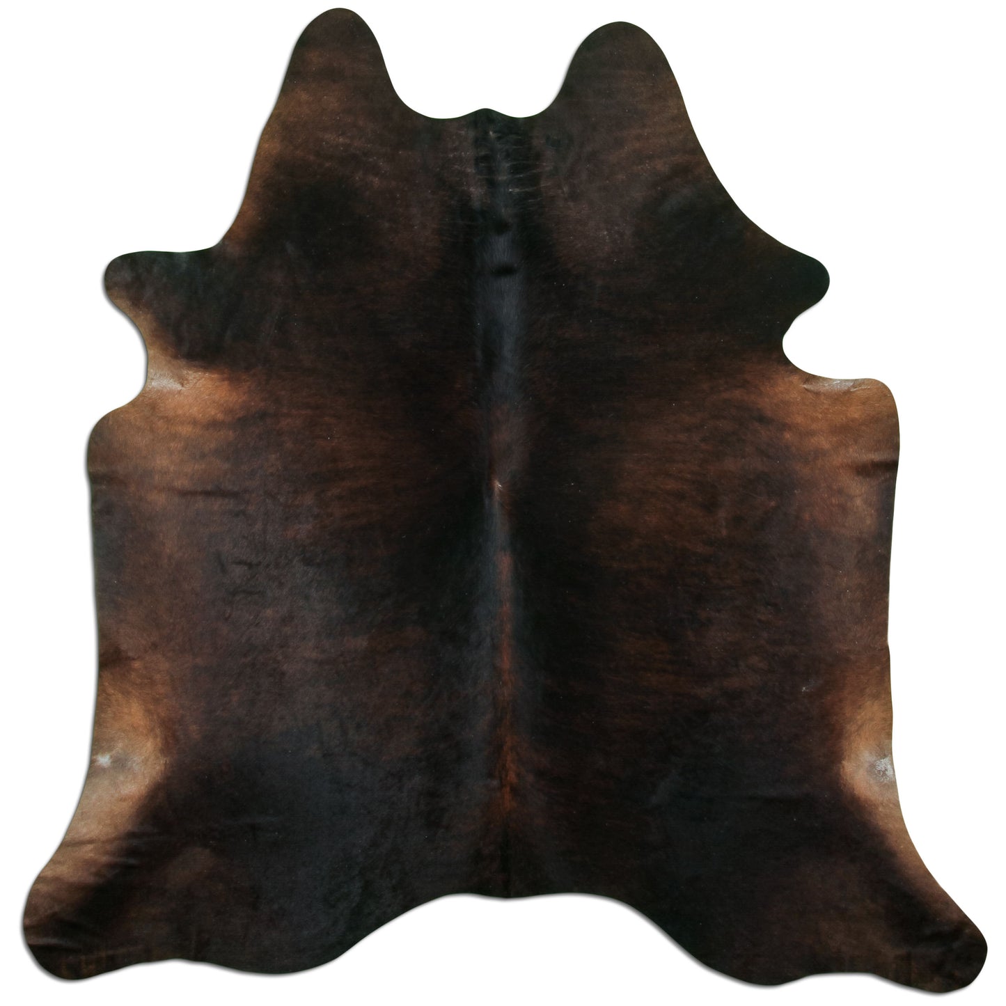 Kuhfell Teppich - L210 x B180 cm - dunkelbraun schwarz