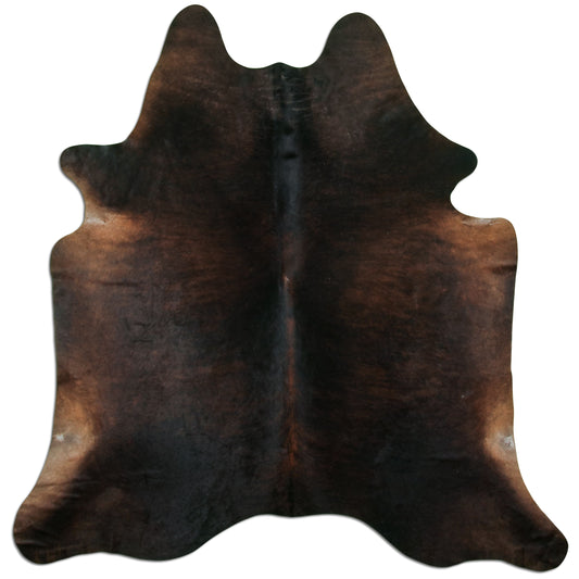 Kuhfell Teppich - L210 x B180 cm - dunkelbraun schwarz