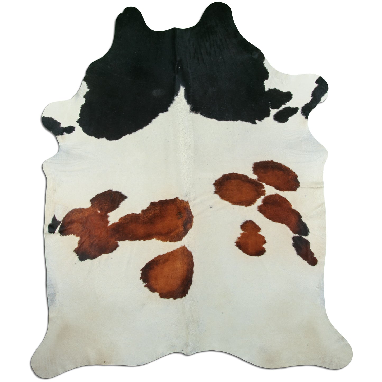Kuhfell Teppich - L240 x B200 cm - schwarz weiß rotbraun