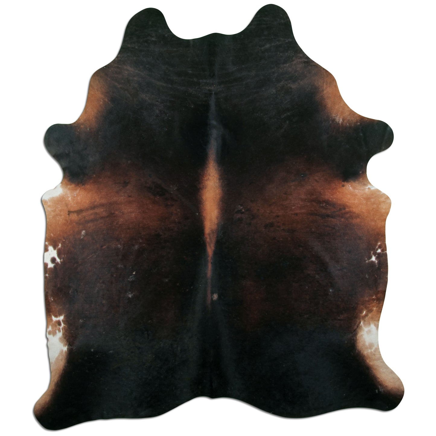Kuhfell Teppich - L230 x B200 cm - schwarz braun weiß