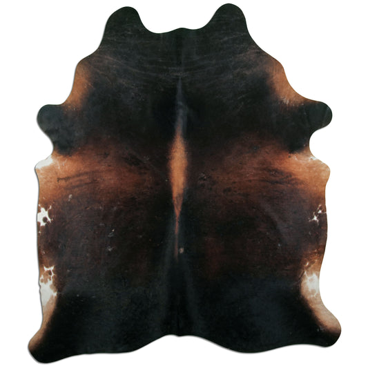Kuhfell Teppich - L230 x B200 cm - schwarz braun weiß