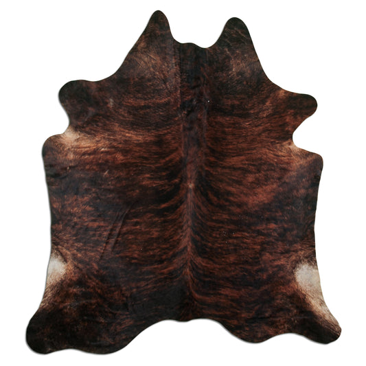 Kuhfell Teppich - L210 x B180 cm - dunkelbraun schwarz