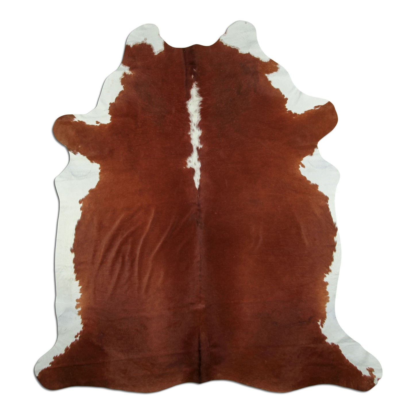 Kuhfell Teppich - L210 x B185 cm - rotbraun weiß