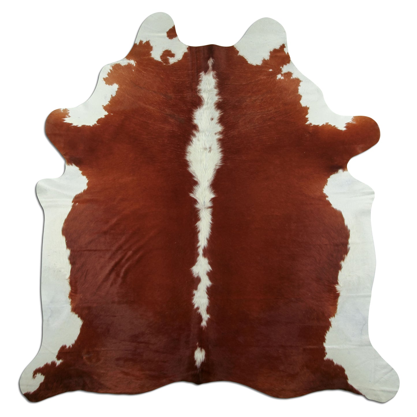 Kuhfell Teppich - L210 x B200 cm - rotbraun weiß
