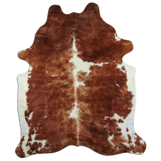 Kuhfell Teppich - L240 x B200 cm - rotbraun weiß