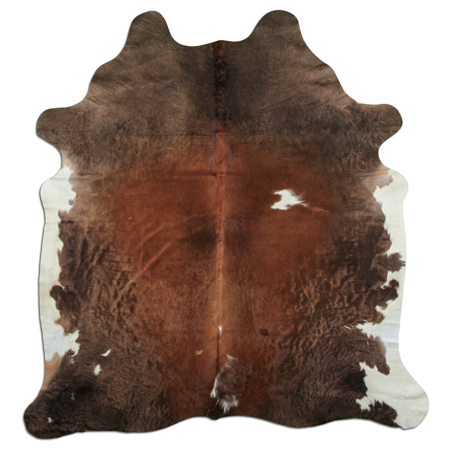 Kuhfell Teppich - L230 x B210 cm - braun weiß schwarz