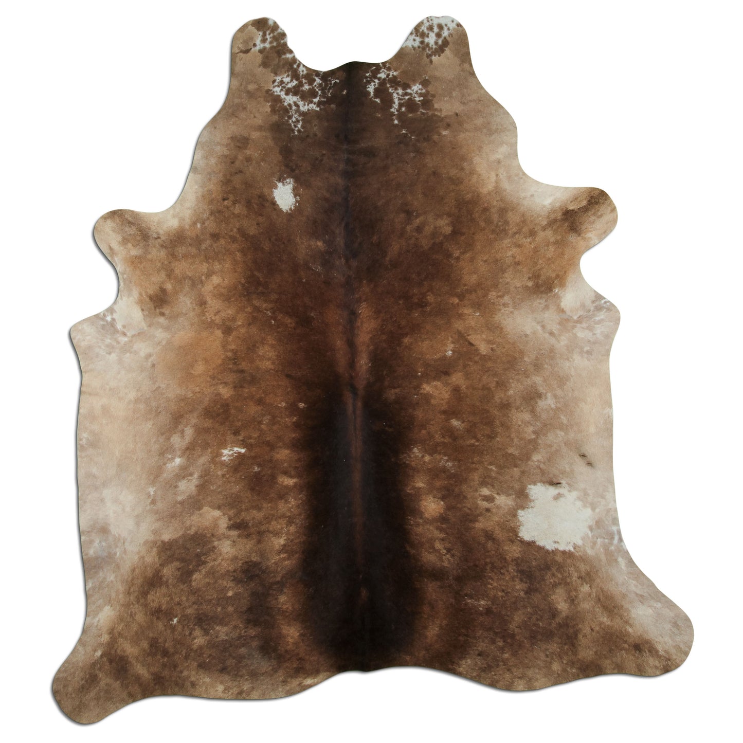 Kuhfell Teppich - L210 x B185 cm - hellbraun weiß