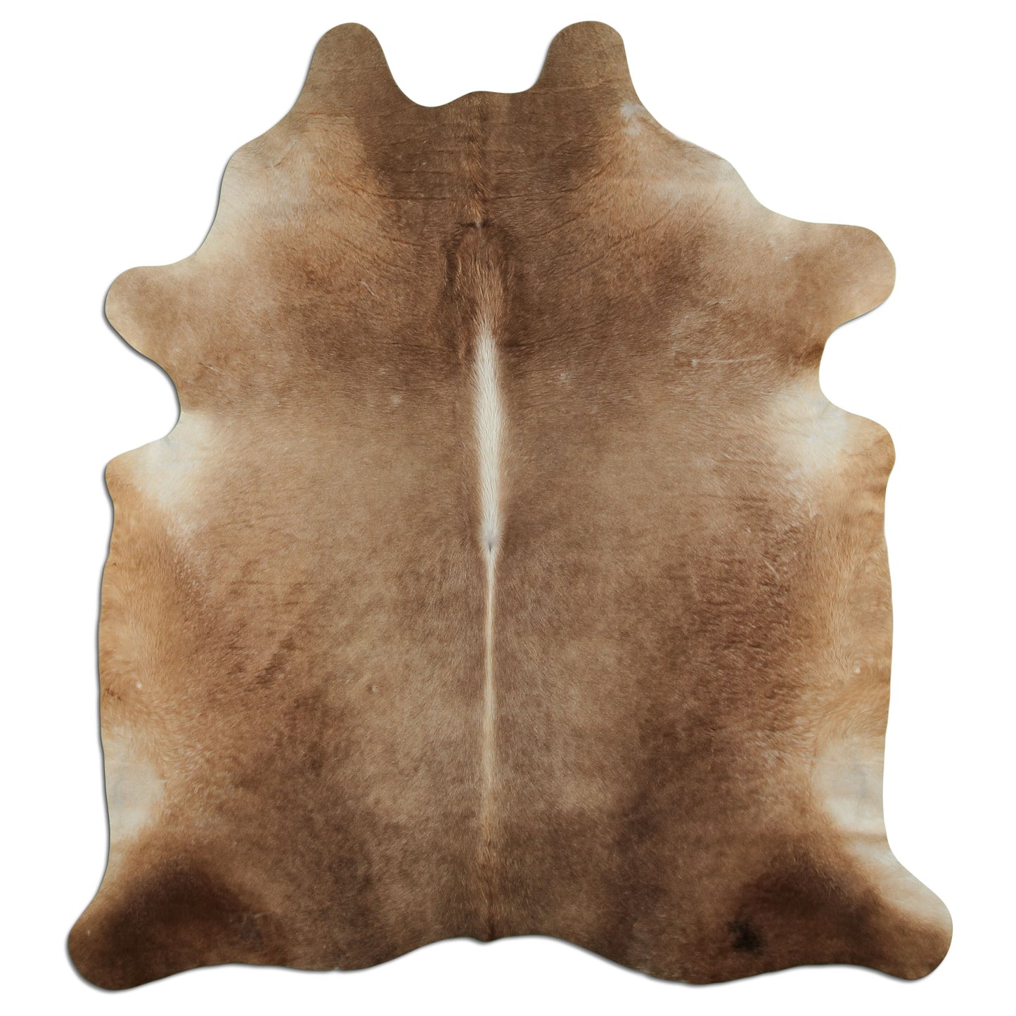 Kuhfell Teppich - L210 x B180 cm - hellbraun weiß