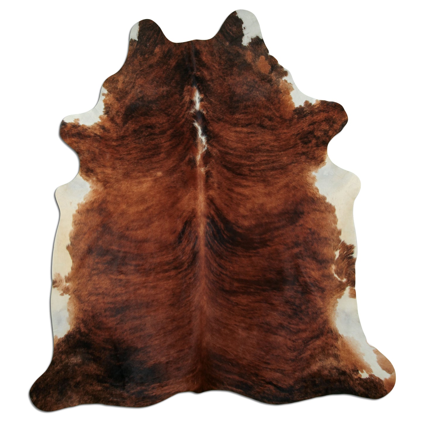 Kuhfell Teppich - L238 x B200 cm - braun schwarz weiß