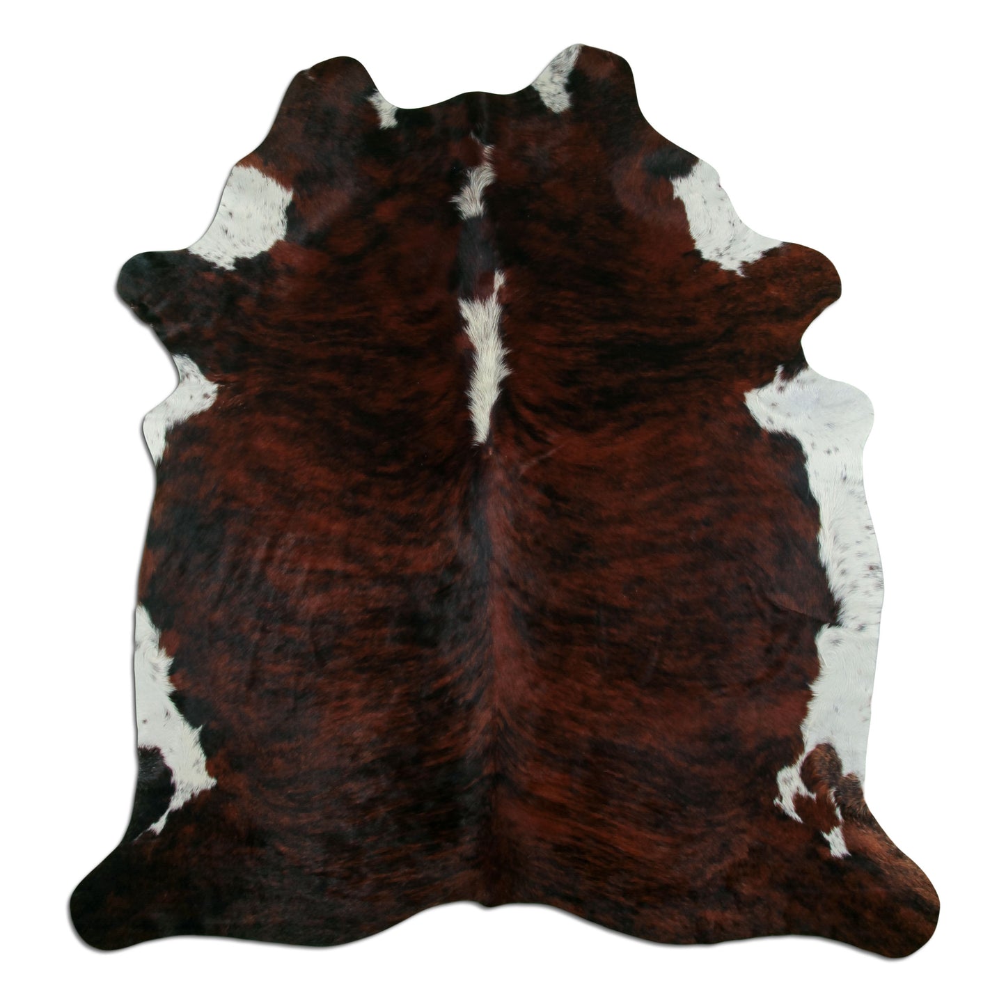 Kuhfell Teppich - L210 x B200 cm - rotbraun schwarz weiß