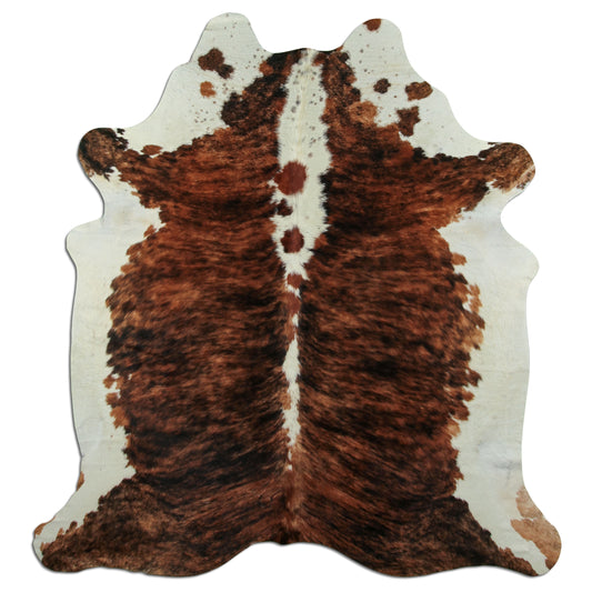 Kuhfell Teppich - L208 x B180 cm - rotbraun weiß schwarz