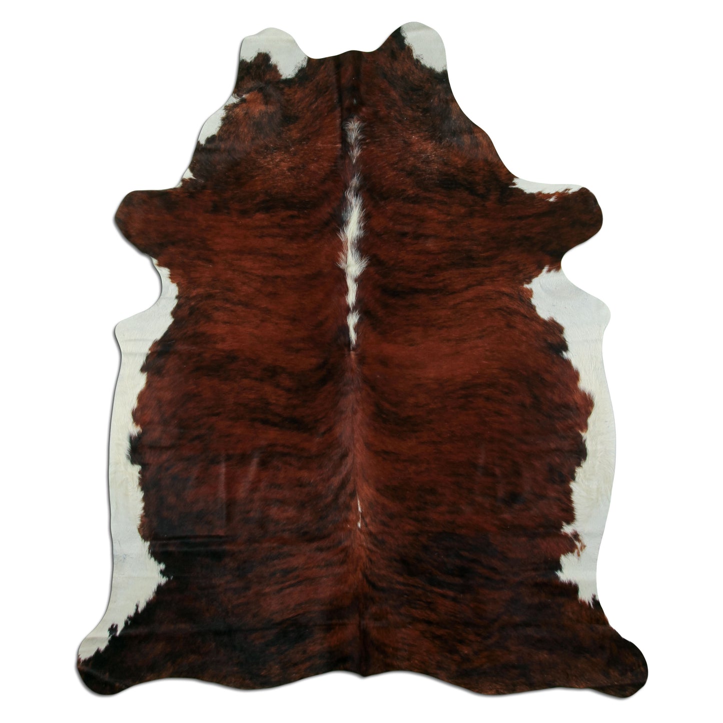Kuhfell Teppich - L210 x B180 cm - rotbraun weiß schwarz