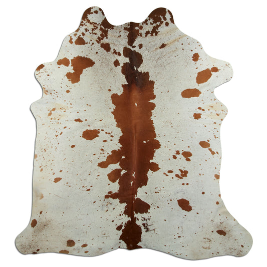 Kuhfell Teppich - L210 x B200 cm - weiß braun