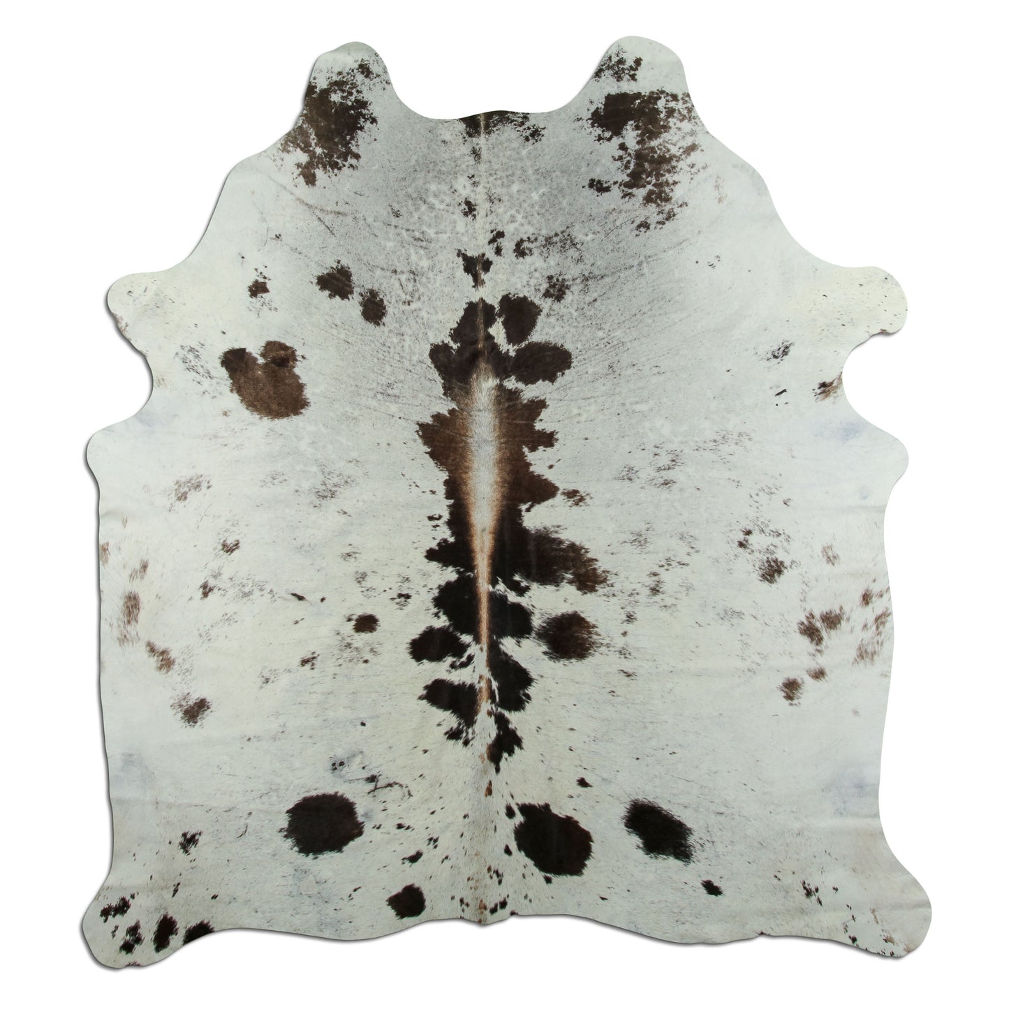 Kuhfell Teppich - L215 x B185 cm - weiß dunkelbraun