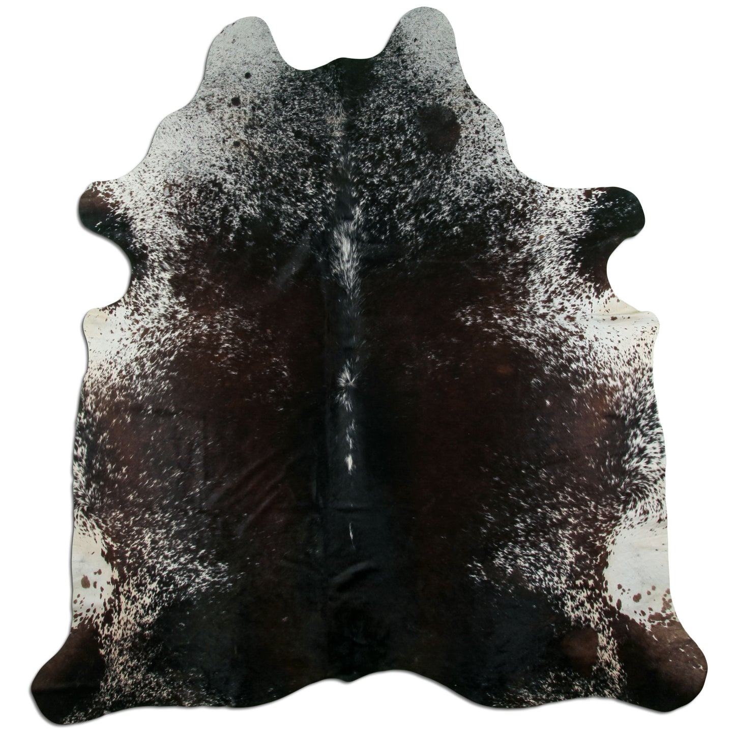 Kuhfell Teppich - L240 x B210 cm - schwarz weiß braun