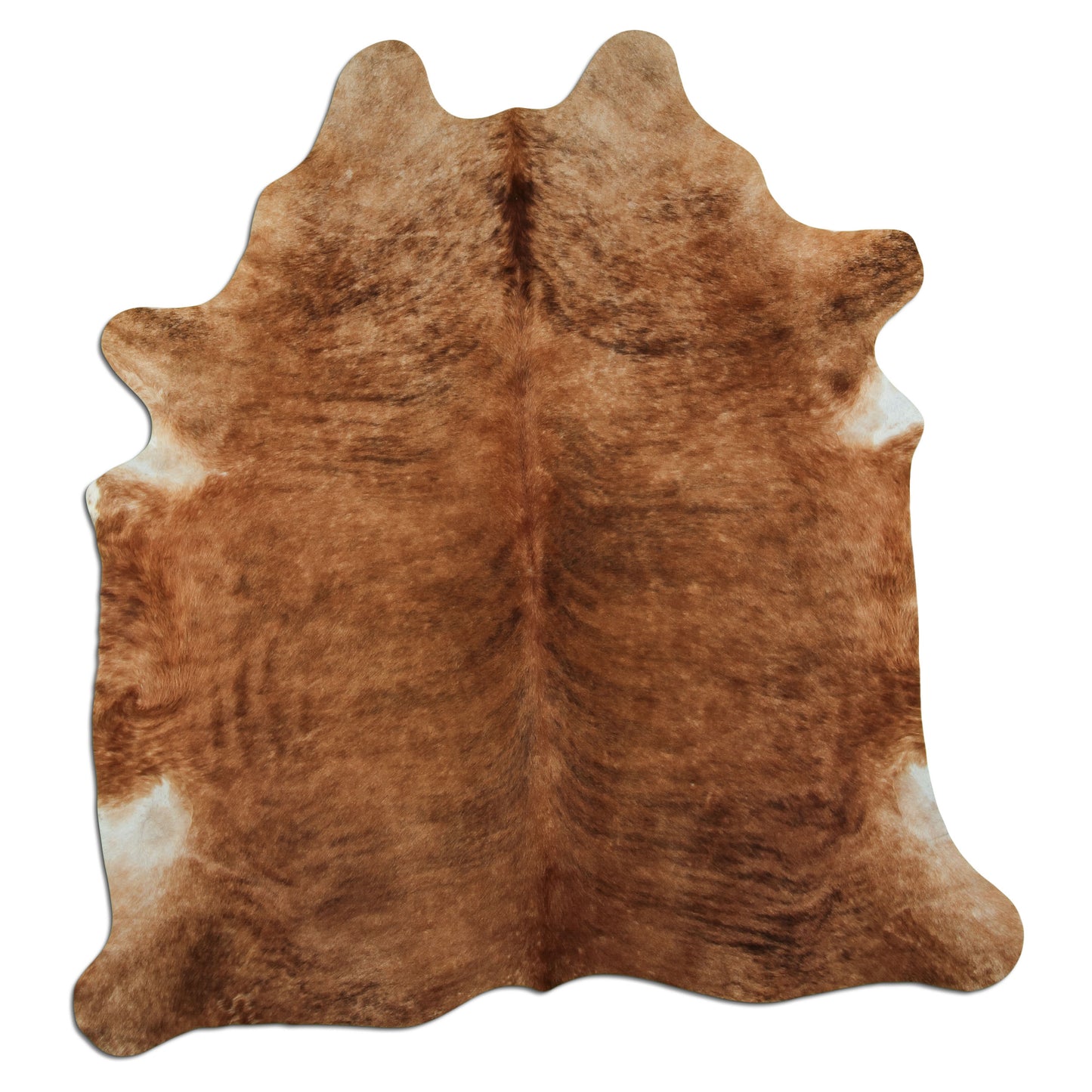Kuhfell Teppich - L210 x B180 cm - hellbraun weiß