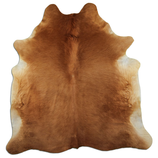 Kuhfell Teppich - L210 x B200 cm - hellbraun weiß