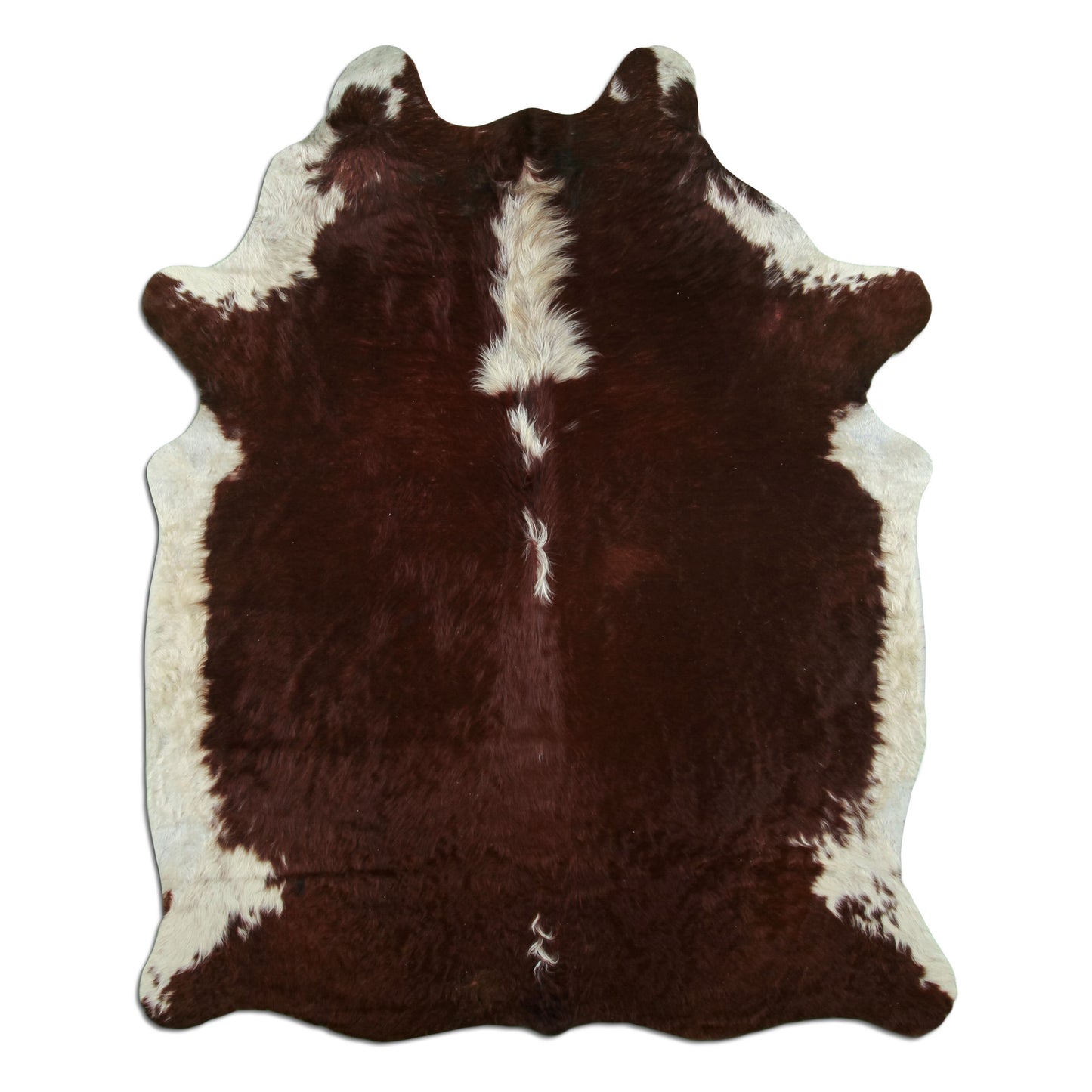Kuhfell Teppich - L210 x B185 cm - dunkelbraun weiß