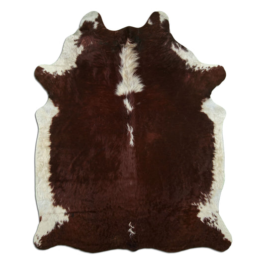 Kuhfell Teppich - L210 x B185 cm - dunkelbraun weiß