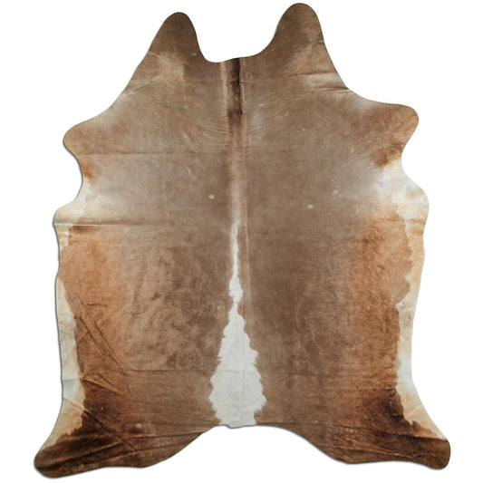 Kuhfell Teppich - L200 x B230 cm - beige braun weiß
