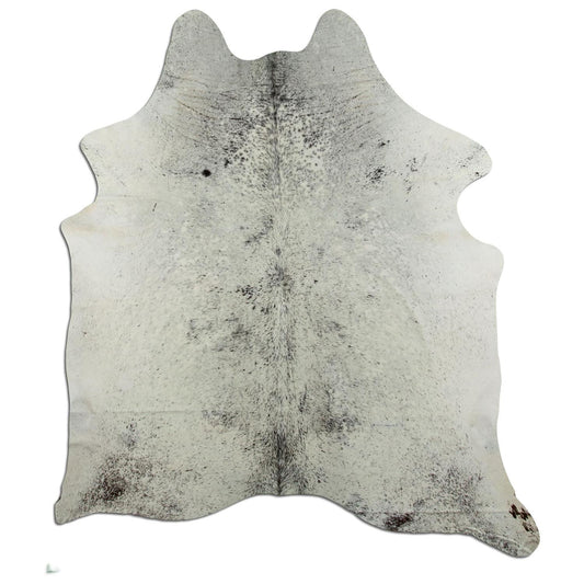 Kuhfell Teppich - L195 x B220 cm - weiß grau schwarz