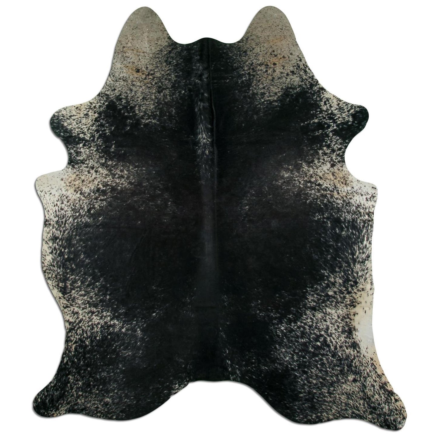 Kuhfell Teppich - L180 x B205 cm - grau schwarz