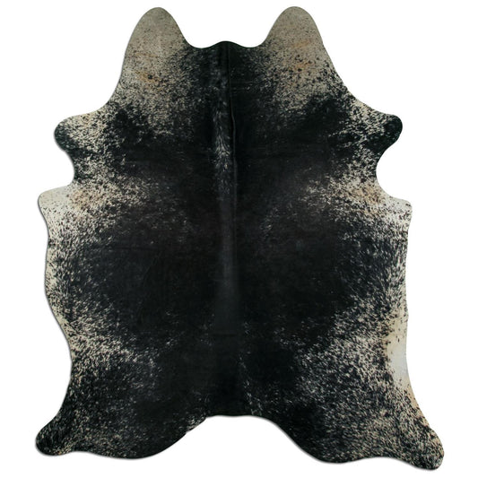 Kuhfell Teppich - L180 x B205 cm - grau schwarz