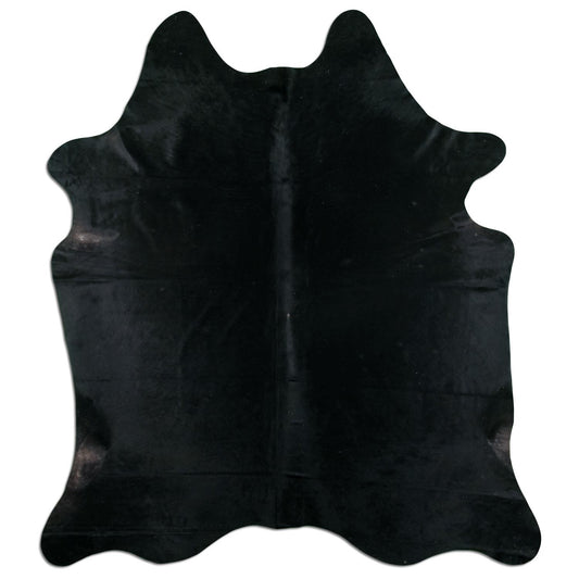 Kuhfell Teppich - L200 x B220 cm - schwarz