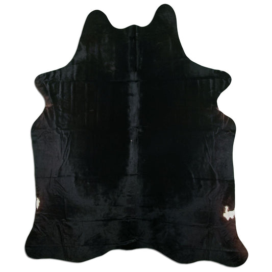 Kuhfell Teppich - L190 x B230 cm - schwarz