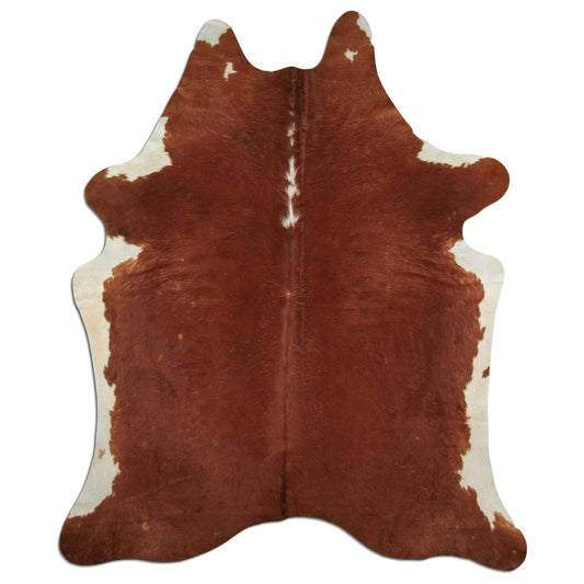 Kuhfell Teppich - L180 x B220 cm - rotbraun weiß