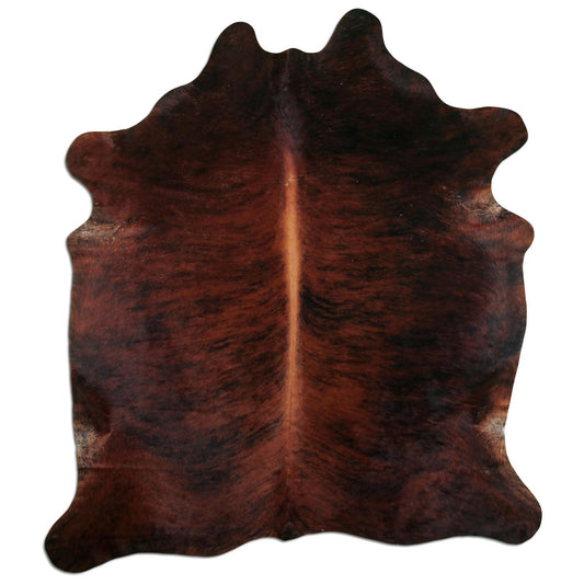 Kuhfell Teppich - L195 x B205 cm - dunkelbraun schwarz