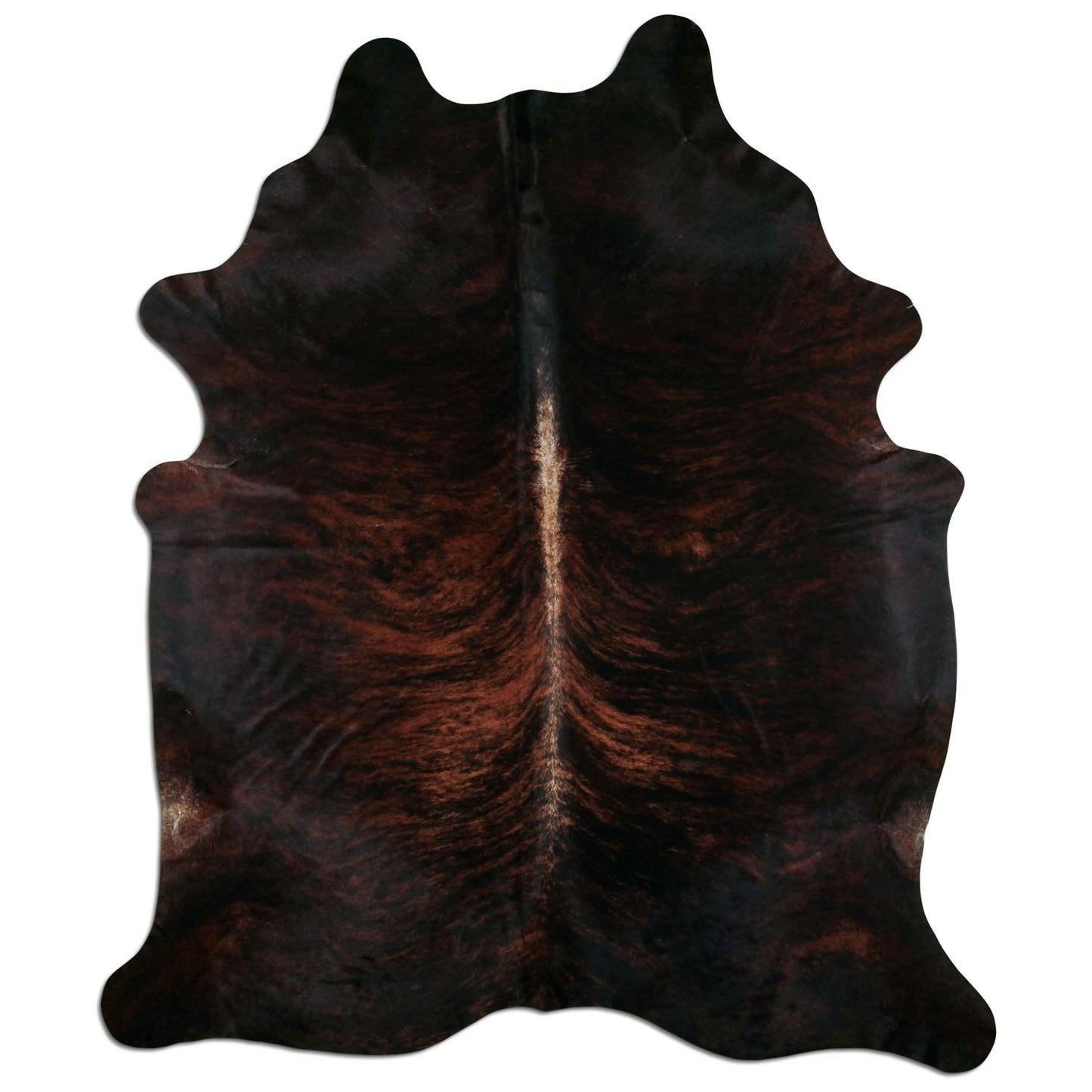 Kuhfell Teppich - L205 x B245 cm - braun schwarz weiß