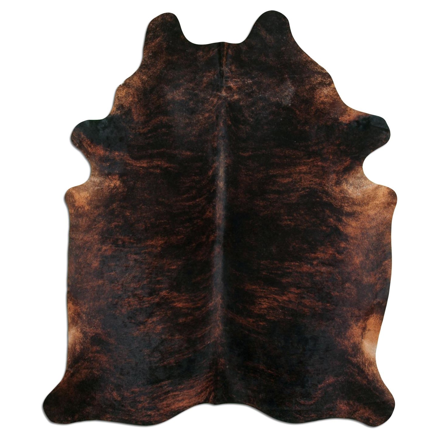 Kuhfell Teppich - L190 x B235 cm - dunkelbraun schwarz weiß