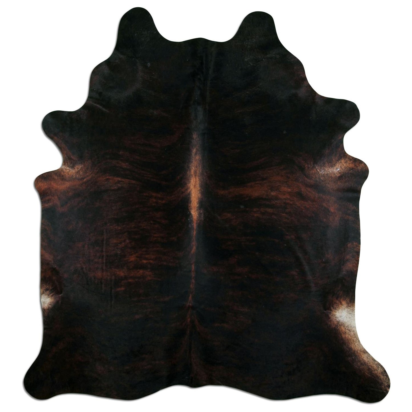 Kuhfell Teppich - L215 x B235 cm - dunkelbraun schwarz weiß