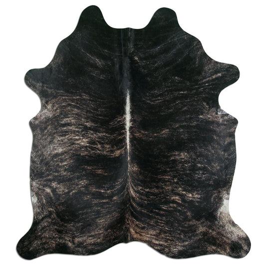 Kuhfell Teppich - L195 x B215 cm - schwarz dunkelbraun weiß