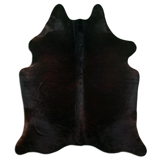 Kuhfell Teppich - L180 x B210 cm - dunkelbraun schwarz