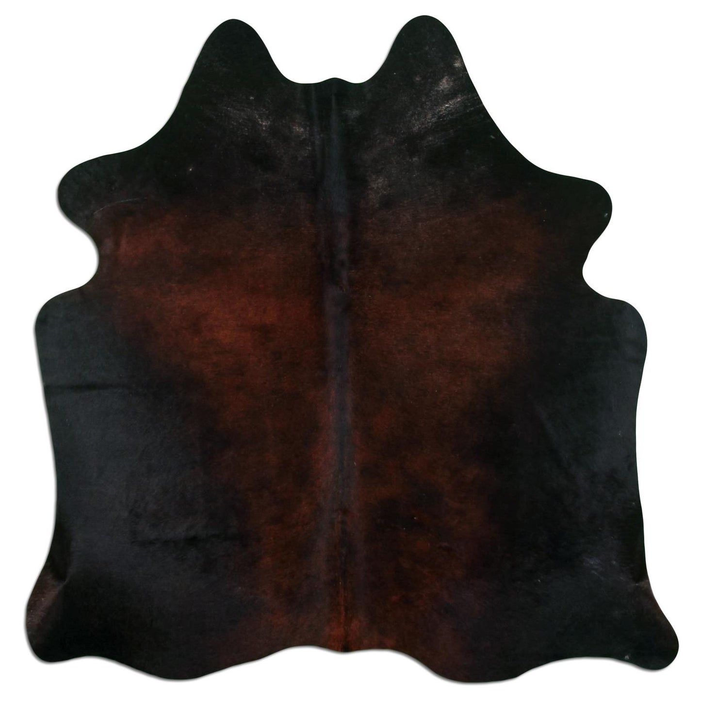 Kuhfell Teppich - L180 x B185 cm - schwarz dunkelbraun