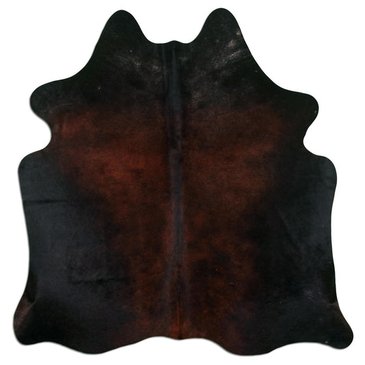 Kuhfell Teppich - L180 x B185 cm - schwarz dunkelbraun