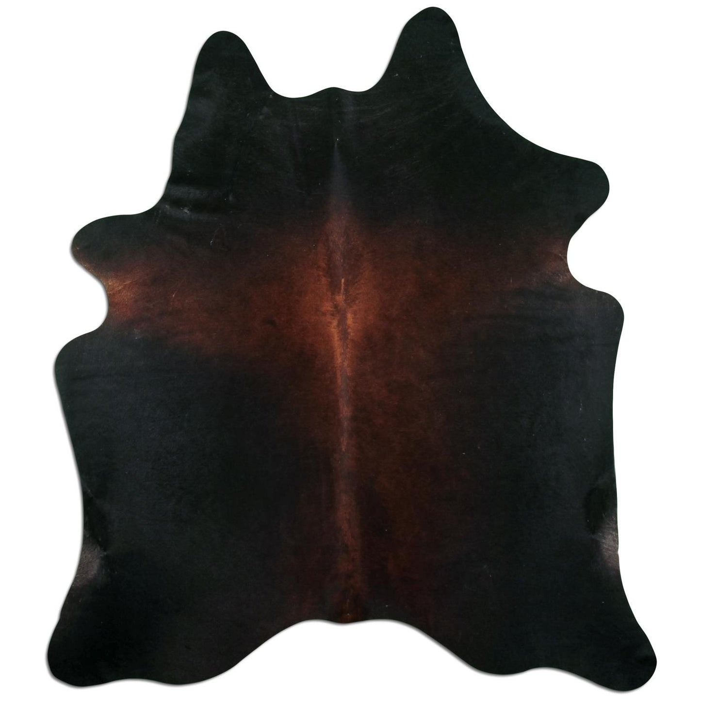 Kuhfell Teppich - L175 x B205 cm - schwarz rotbraun